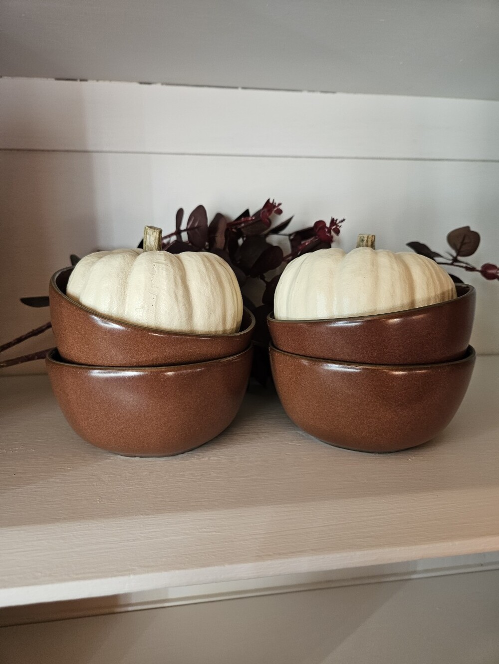Hearth And Hand With Magnolia Rust Brown Fall Ceramic Mini Bowls - Set of 4